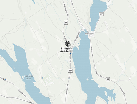 Map where Bridgton Academy is located in Maine